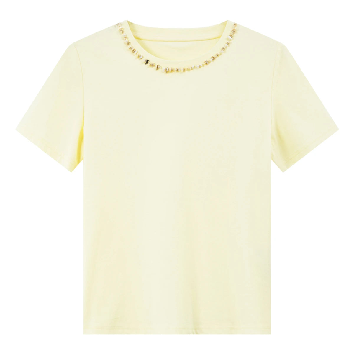 Beaded Crew-Neck Tee