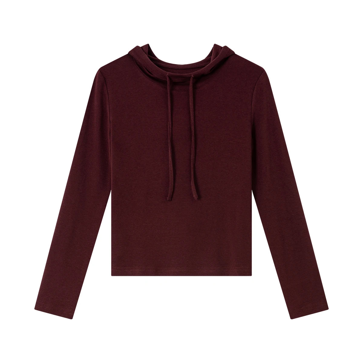 Drawstring-Neck Long-Sleeve Top