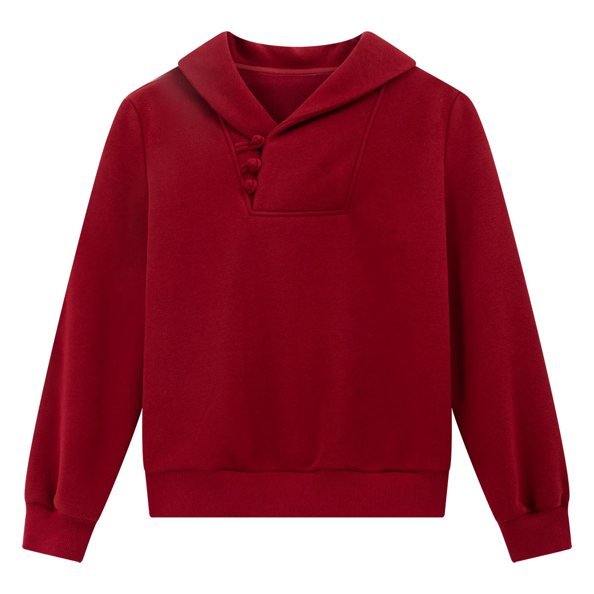 Toggle-Neck Hooded Sweatshirt