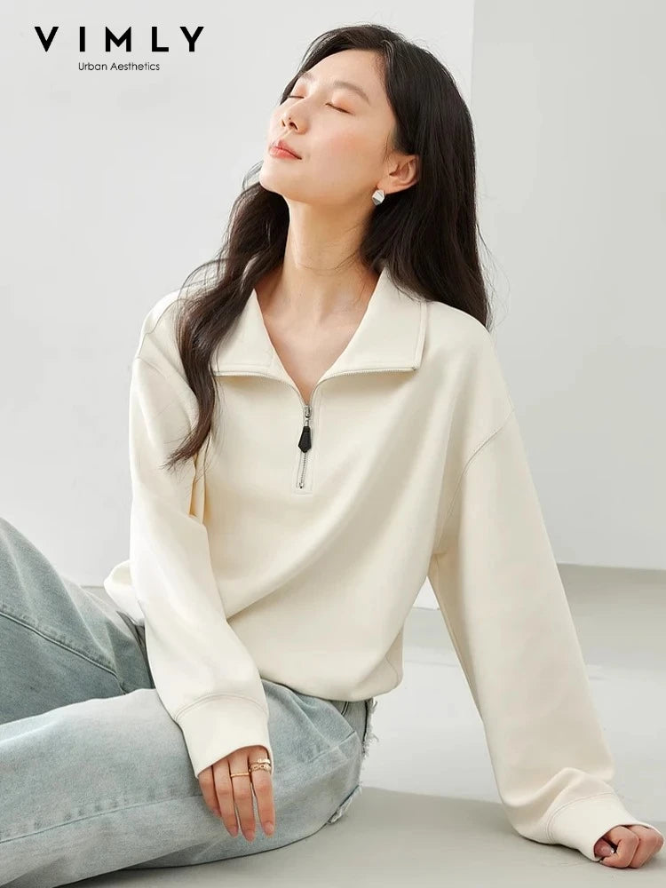 Half-Zip Collared Sweatshirt