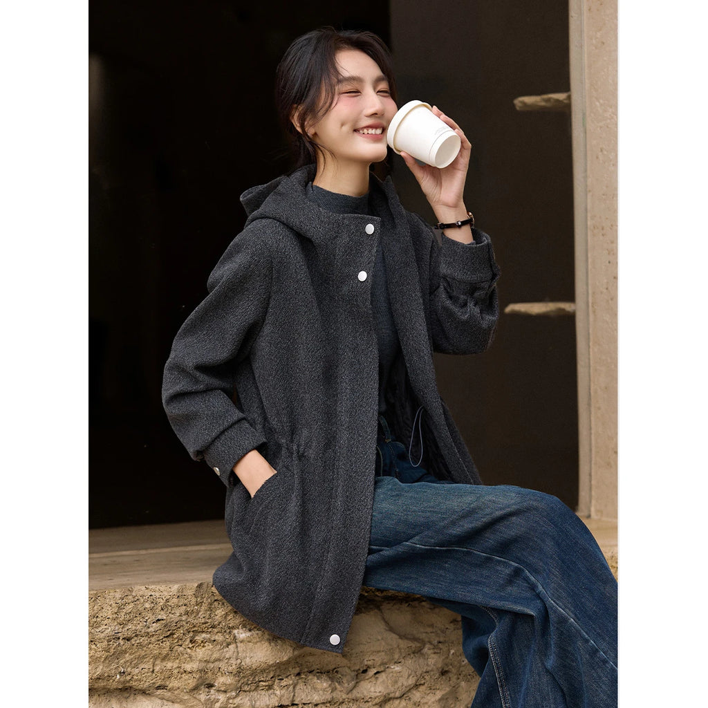Hooded Drawstring Utility Jacket