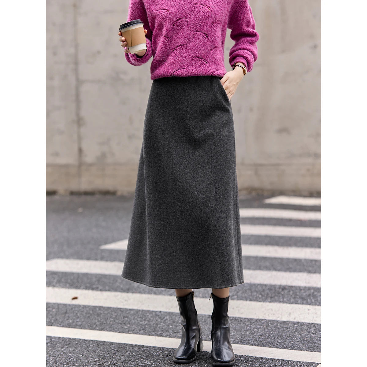 Clean A-Line Midi Skirt