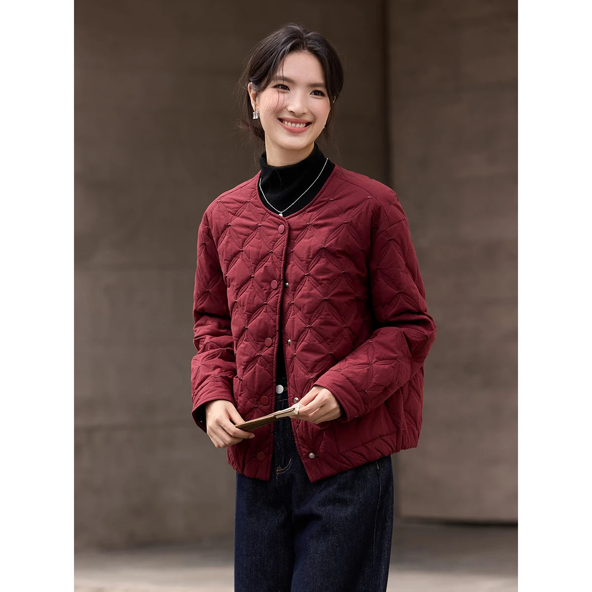 Quilted Patch-Pocket Cropped Jacket