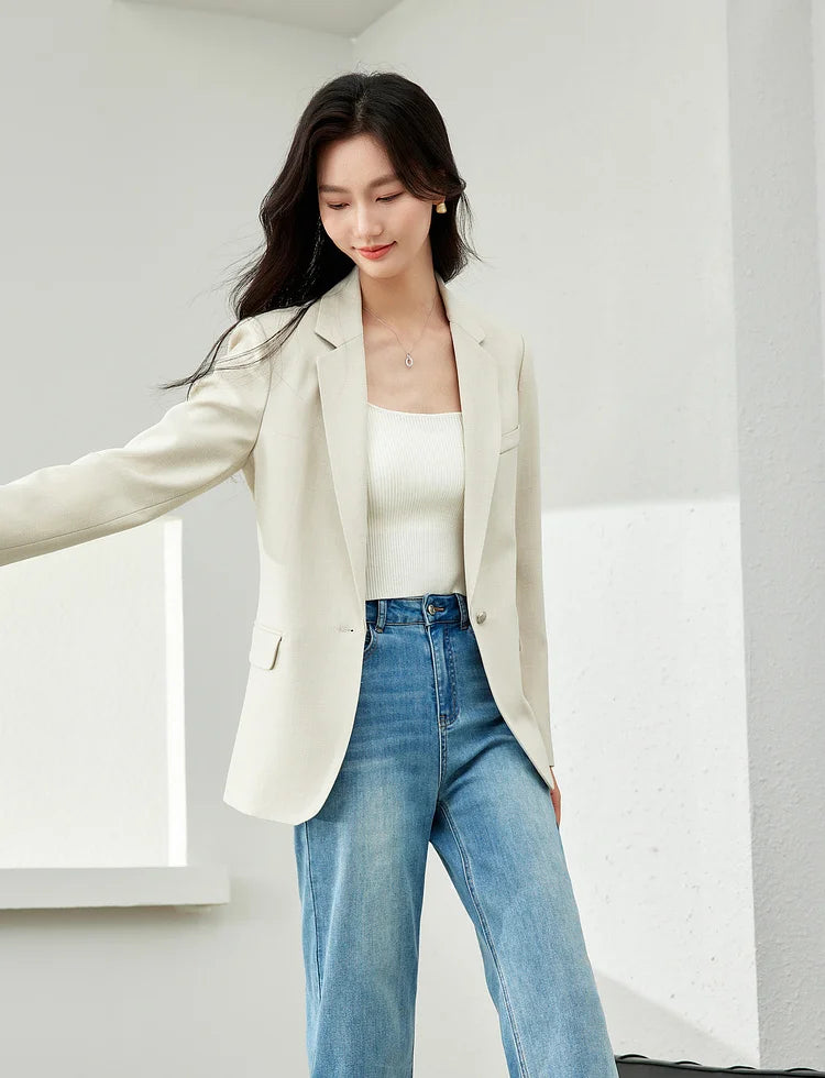 Single-Button Tailored Blazer