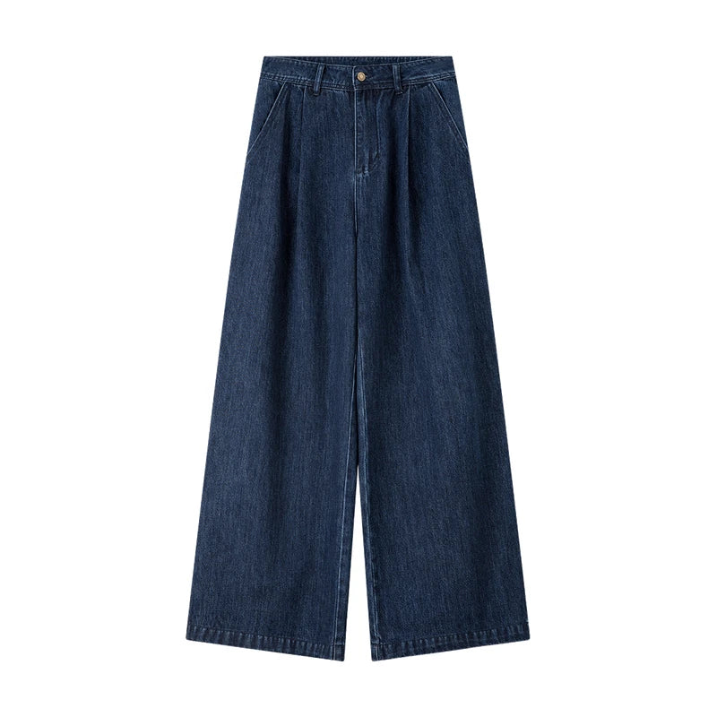 Wide-Leg Denim Trousers