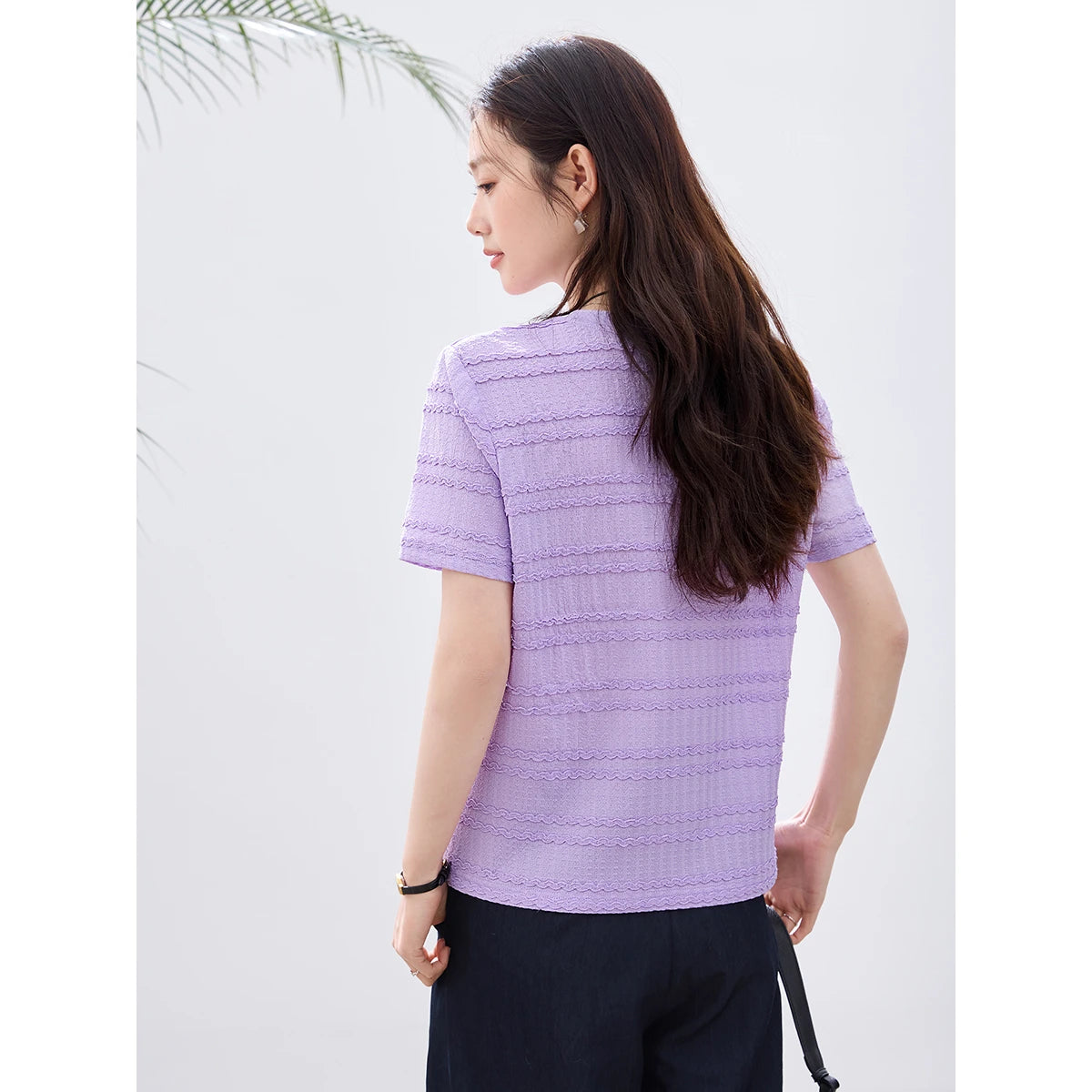 Textured Stripe Short-Sleeve Tee