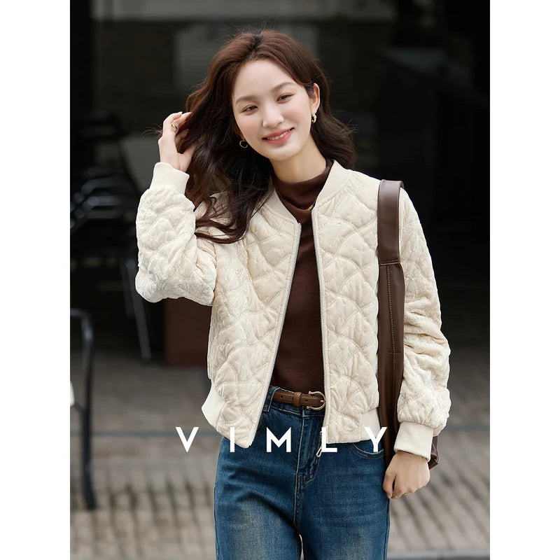 Quilted Zip-Front Bomber Jacket