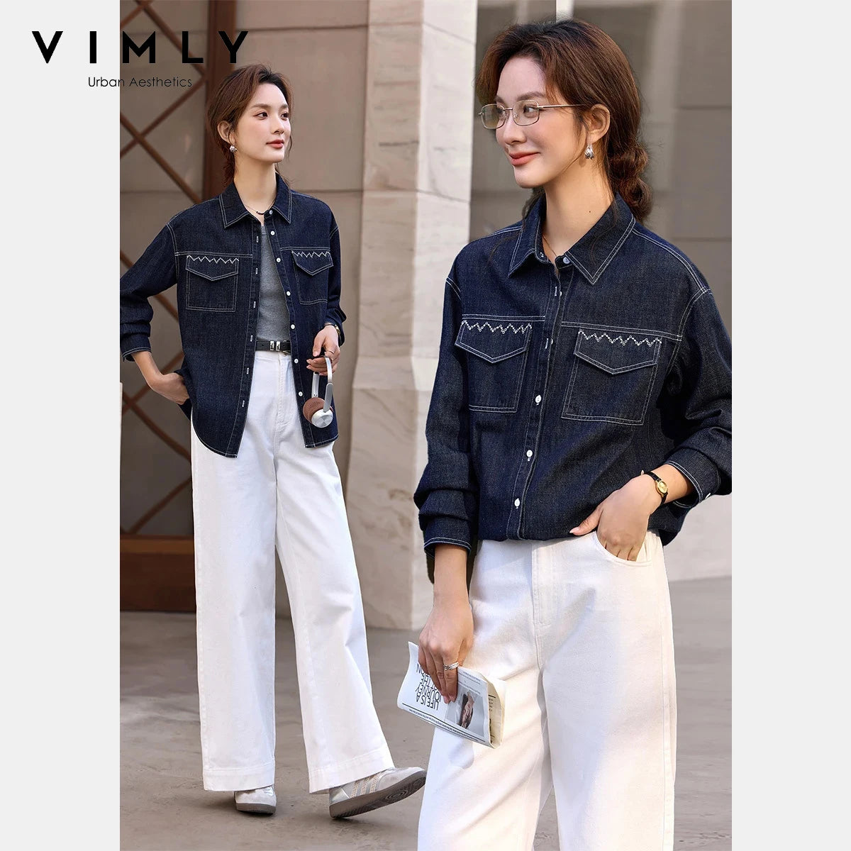Embroidered Pocket Denim Shirt