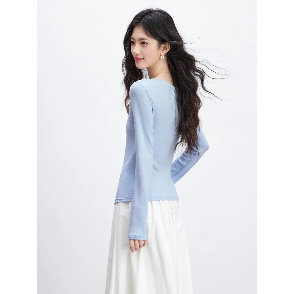 Floral Applique One-Shoulder Top