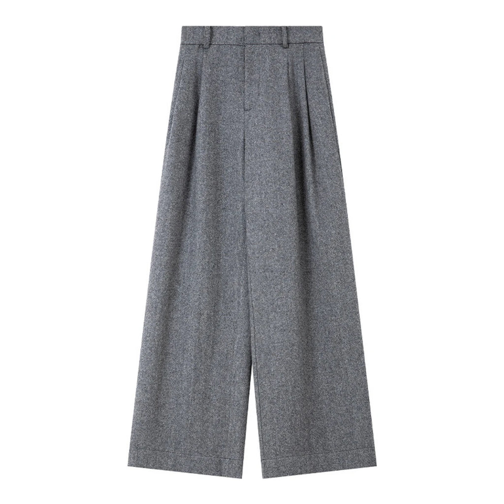 Pleat-Front Wide-Leg Trousers