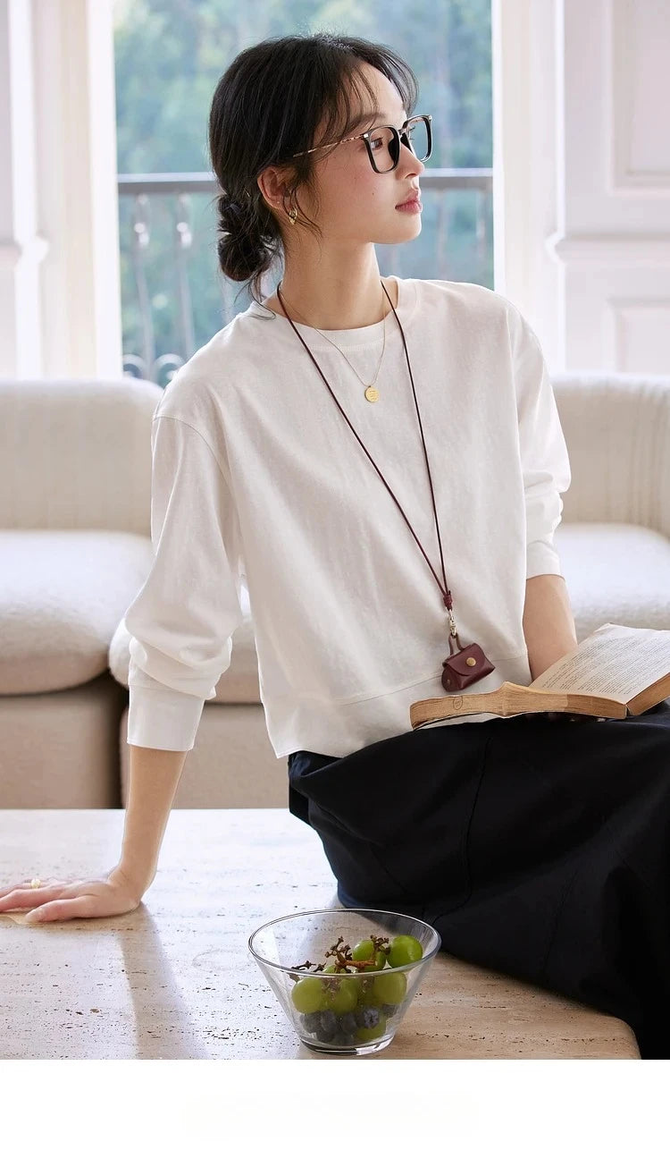 Relaxed Crew-Neck Long-Sleeve Tee