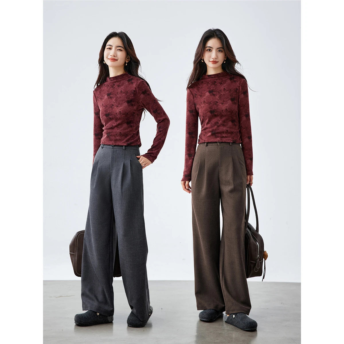 Side-Zip Wide-Leg Trousers