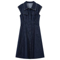 Sleeveless Belted Denim Shirt Dress