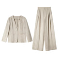 Deep-V Blazer Trouser Set