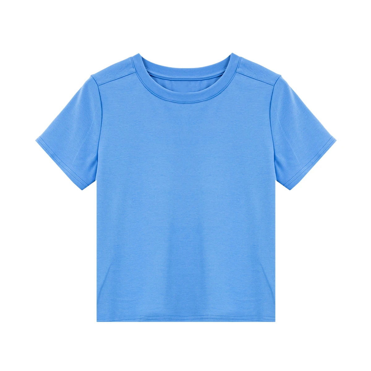 Minimal Cropped Crew-Neck Tee