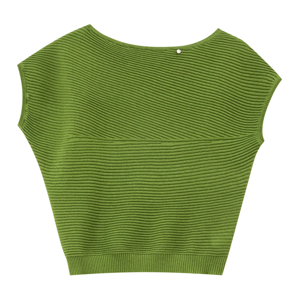 Textured Dolman-Sleeve Knit Top