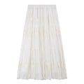 Embroidered Tiered Midi Skirt