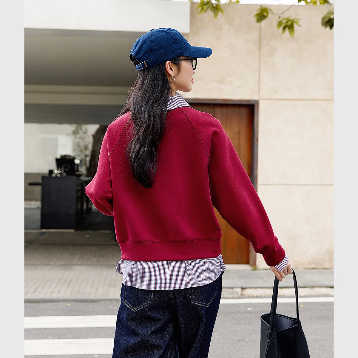 Layered Quarter-Zip Sweatshirt