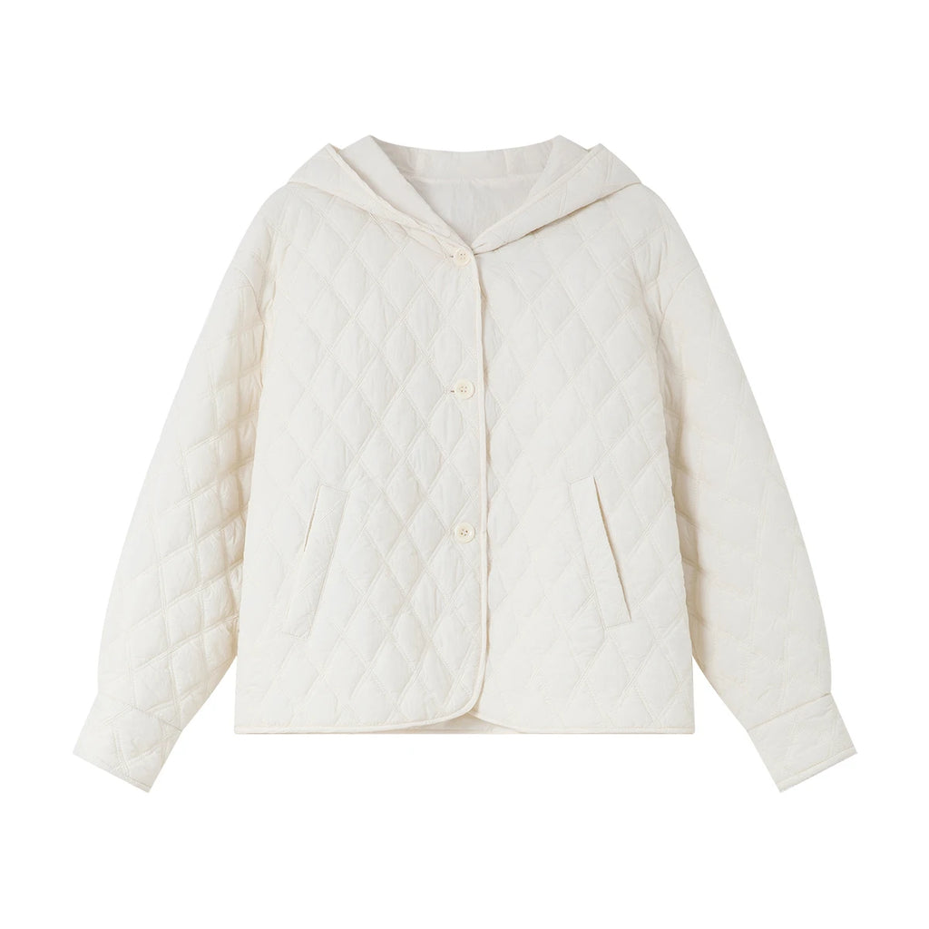 Quilted Hooded Cropped Jacket