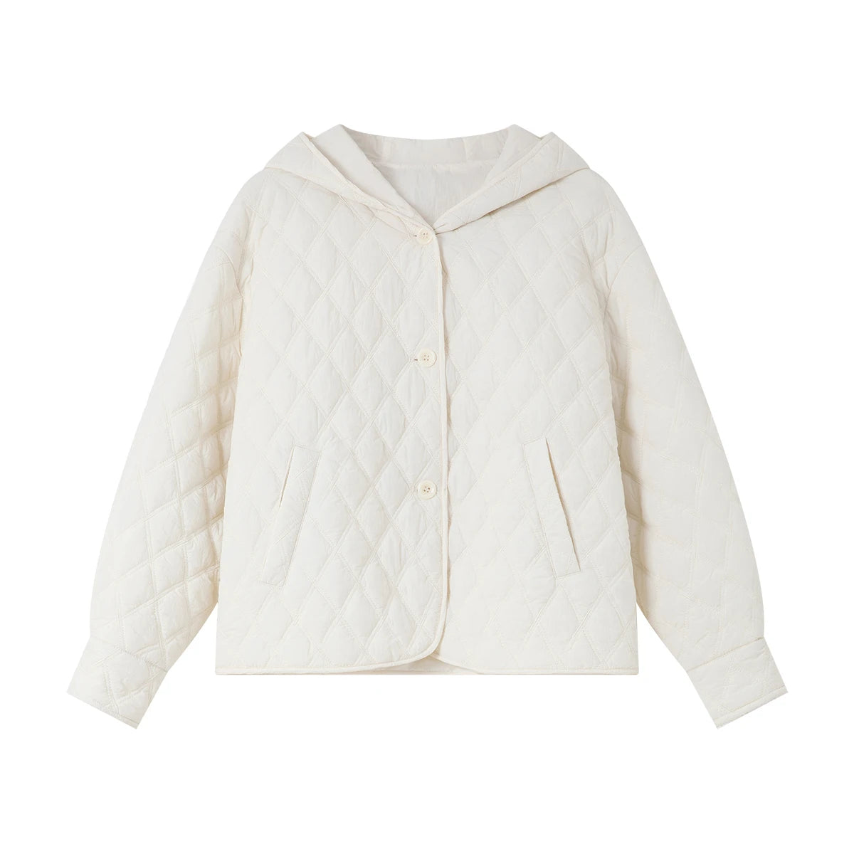 Quilted Hooded Cropped Jacket