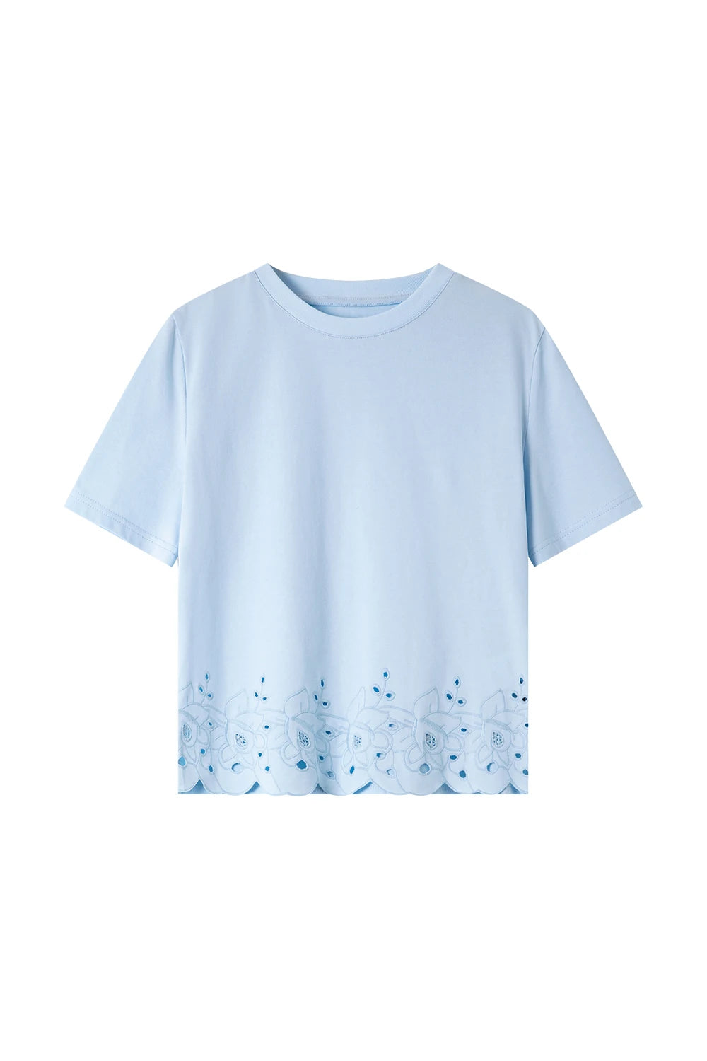 Eyelet-Hem Long-Sleeve Tee