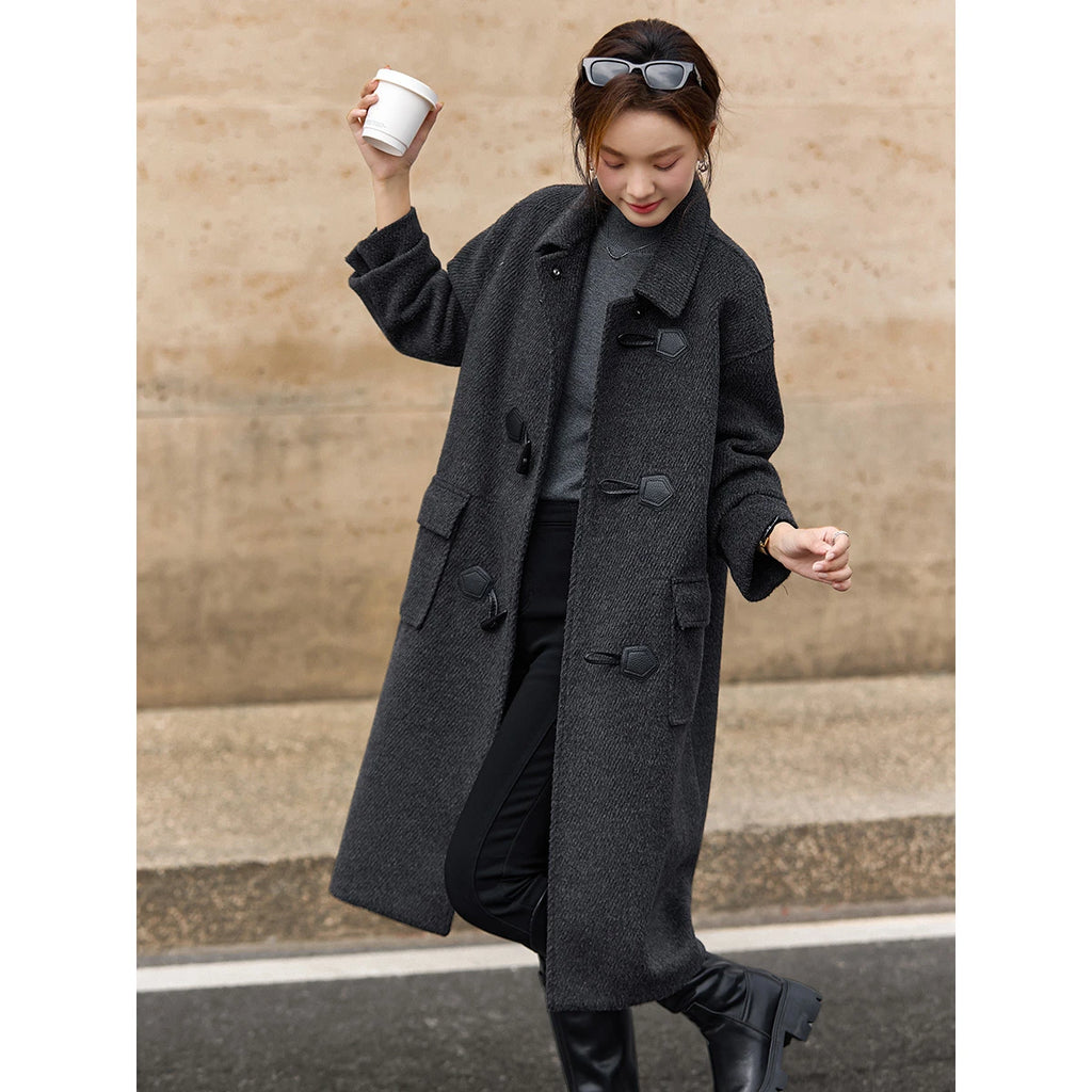 Toggle-Front Oversized Coat