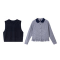 Layered Vest and Ruffle-Shirt Set