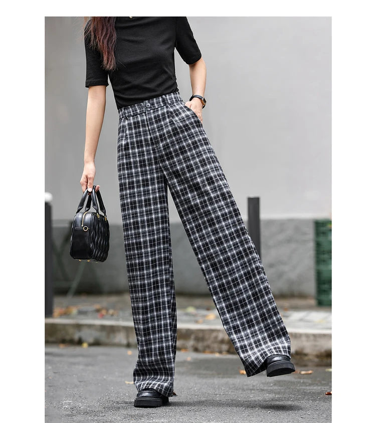 Plaid Wide-Leg Culottes