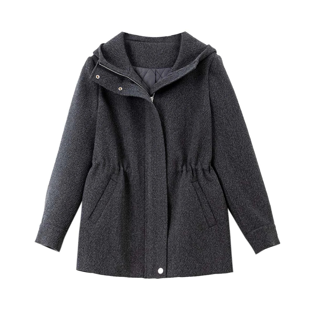 Hooded Drawstring Utility Jacket