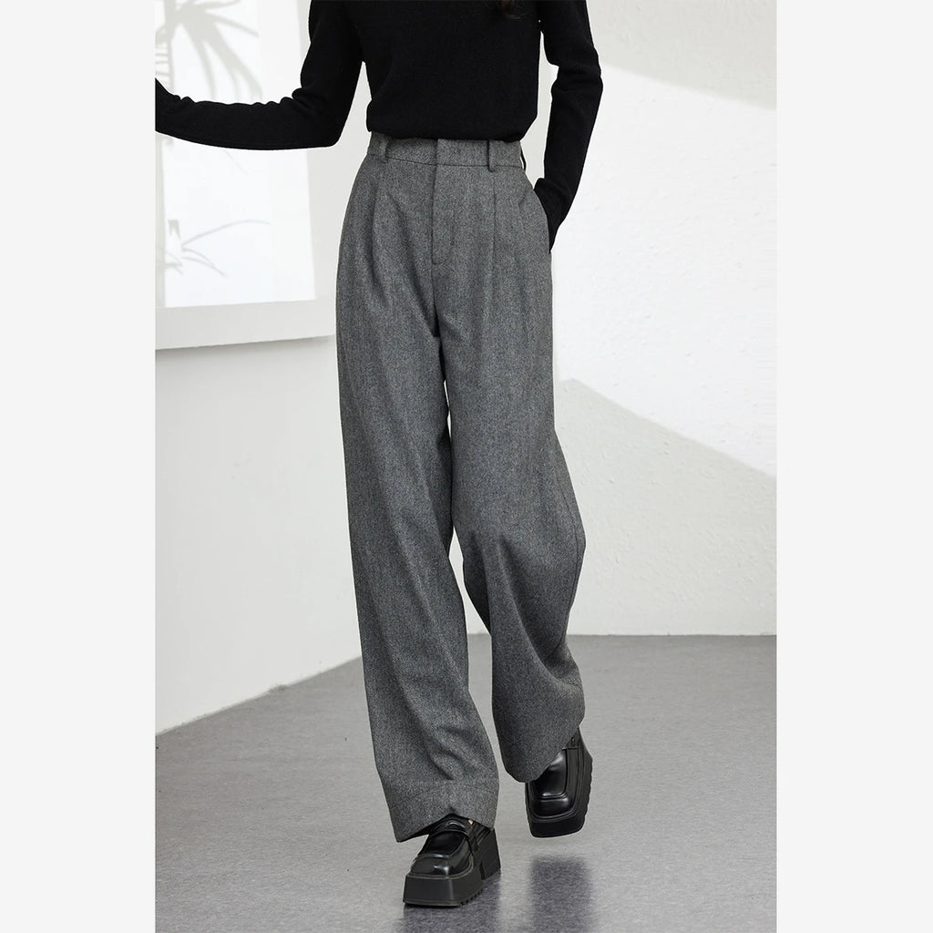 Pleat-Front Wide-Leg Trousers