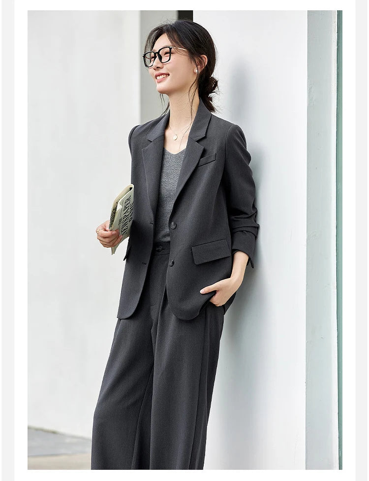 Blazer and Pleated-Trouser Set