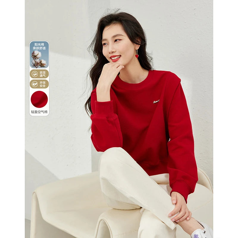 Cropped Drop-Shoulder Sweatshirt