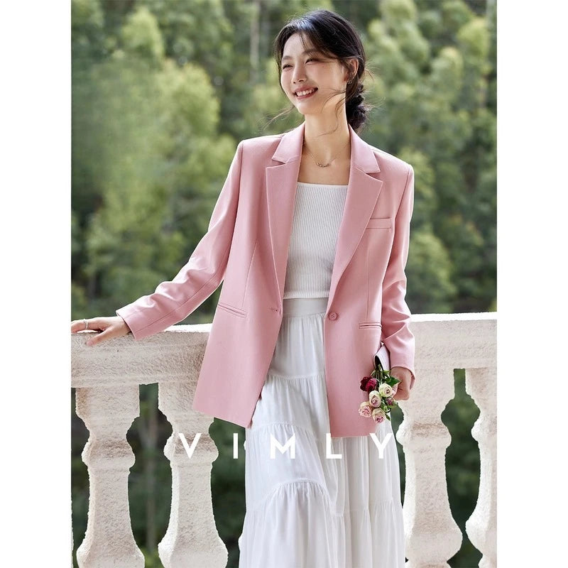 Single-Button Notched Blazer