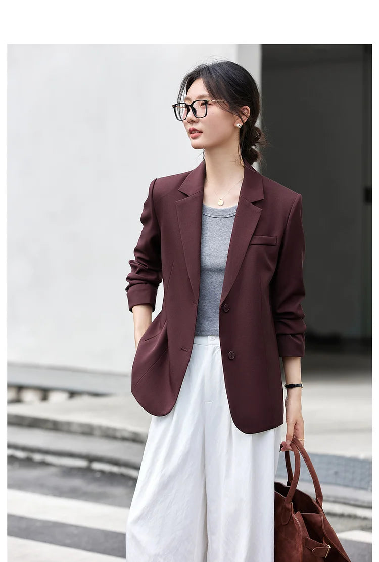 Pocket-Front Notched Blazer