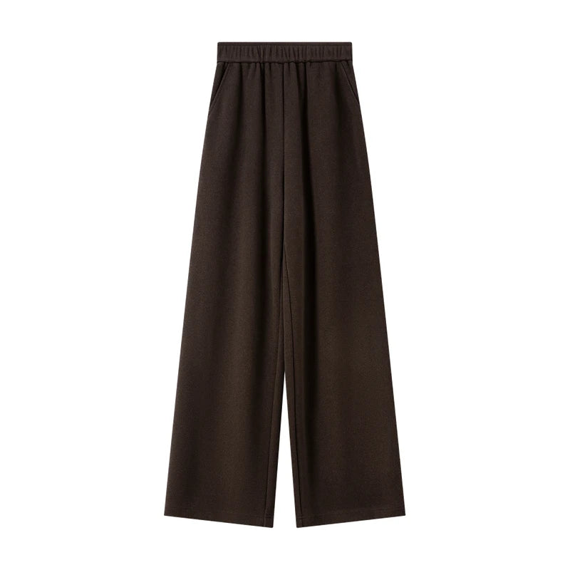 Draped Straight-Leg Knit Trousers