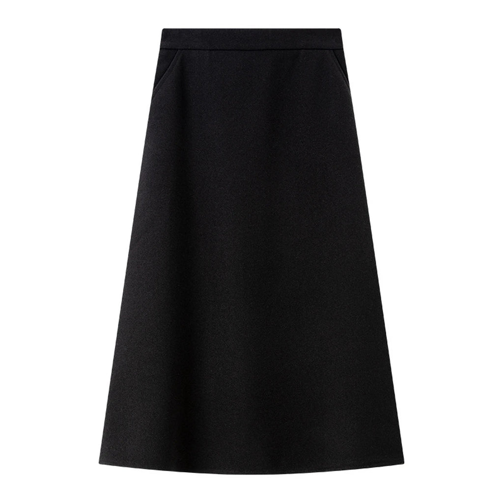 Clean Side-Zip A-Line Midi Skirt