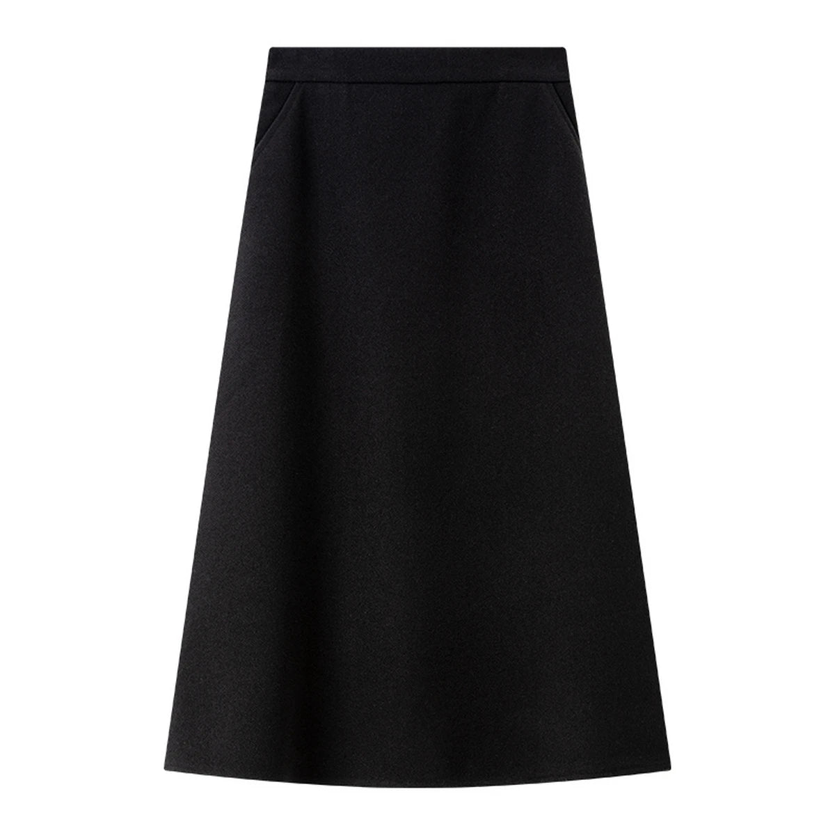 Clean Side-Zip A-Line Midi Skirt
