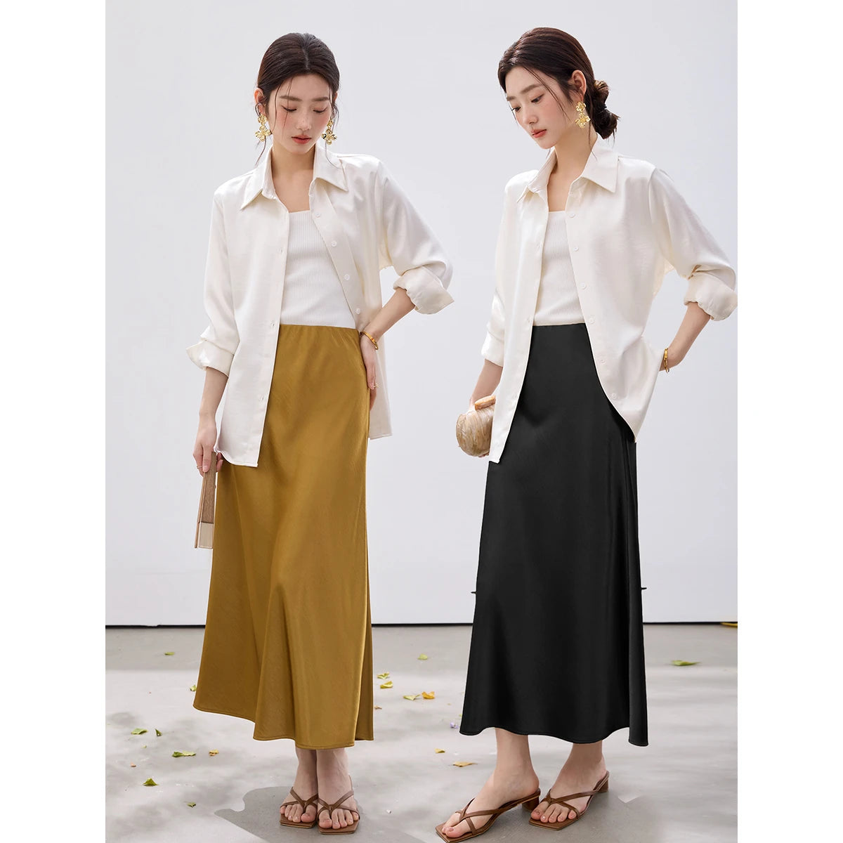 Shimmer A-Line Midi Skirt