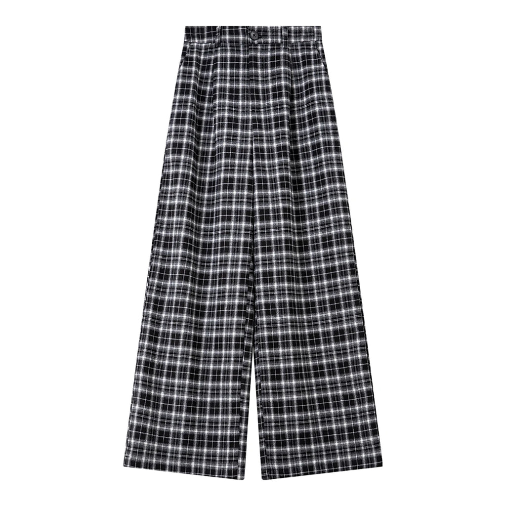 Plaid Wide-Leg Culottes