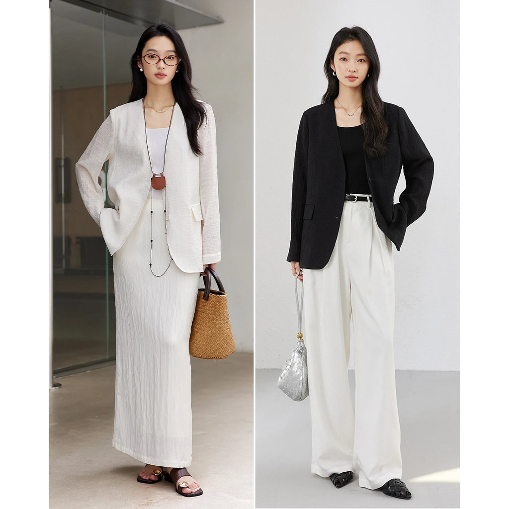 Two-Button V-Neck Blazer
