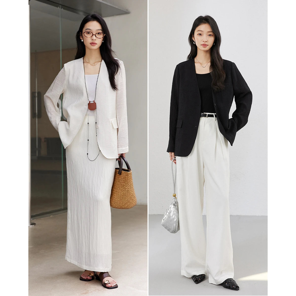 Two-Button V-Neck Blazer