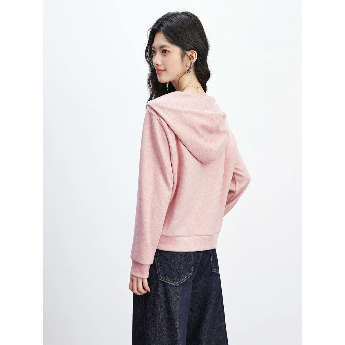 Cropped Drawstring Hoodie