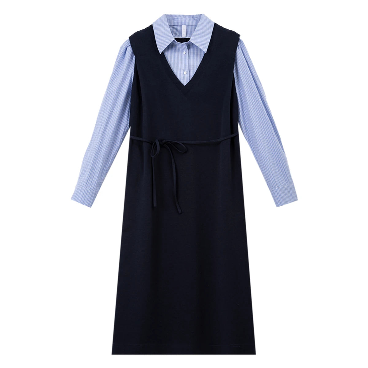 Layered Shirt Midi Dress