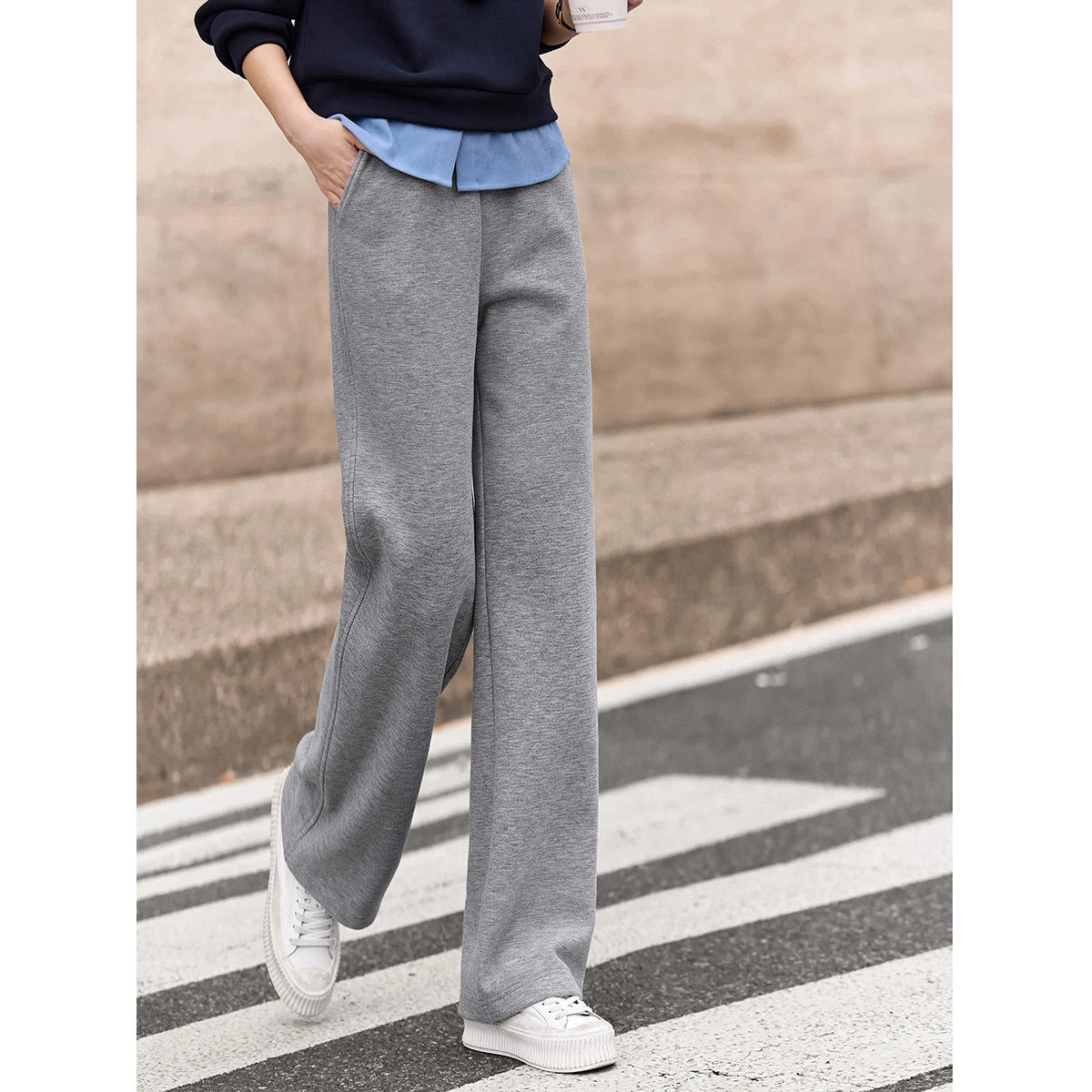 Wide-Leg Knit Trousers