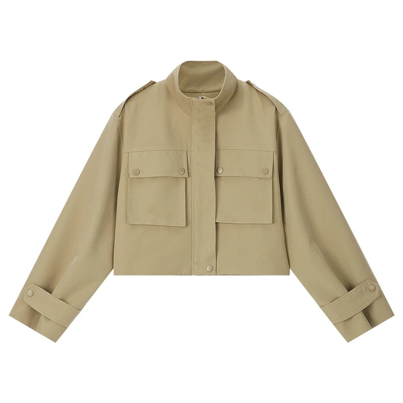 Utility-Pocket Cropped Jacket