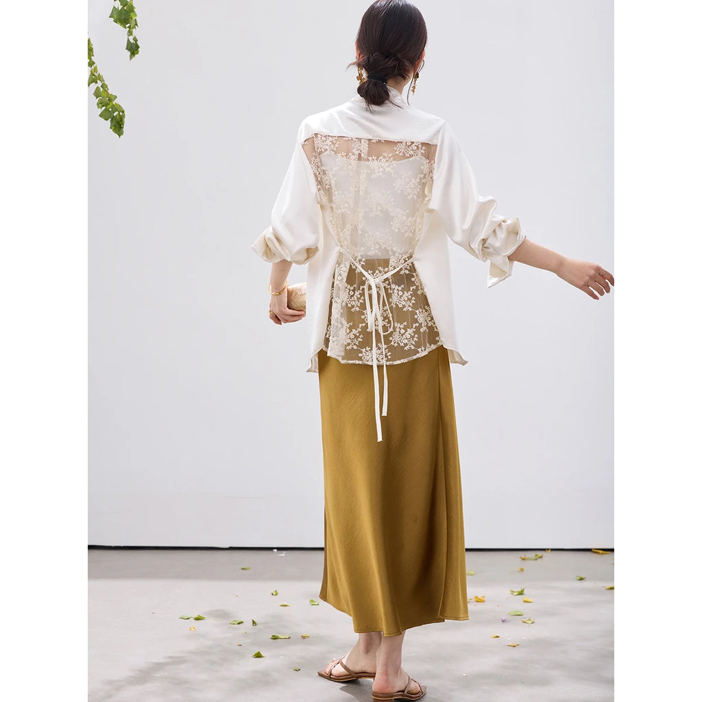 Shimmer A-Line Midi Skirt