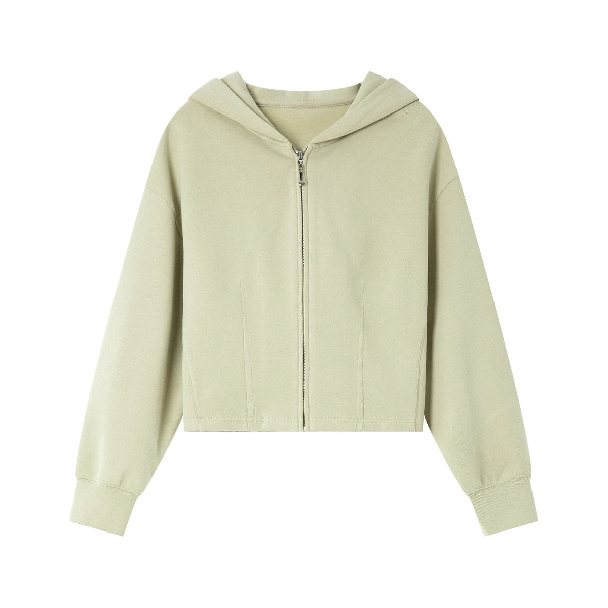 Cropped Zip-Front Hoodie