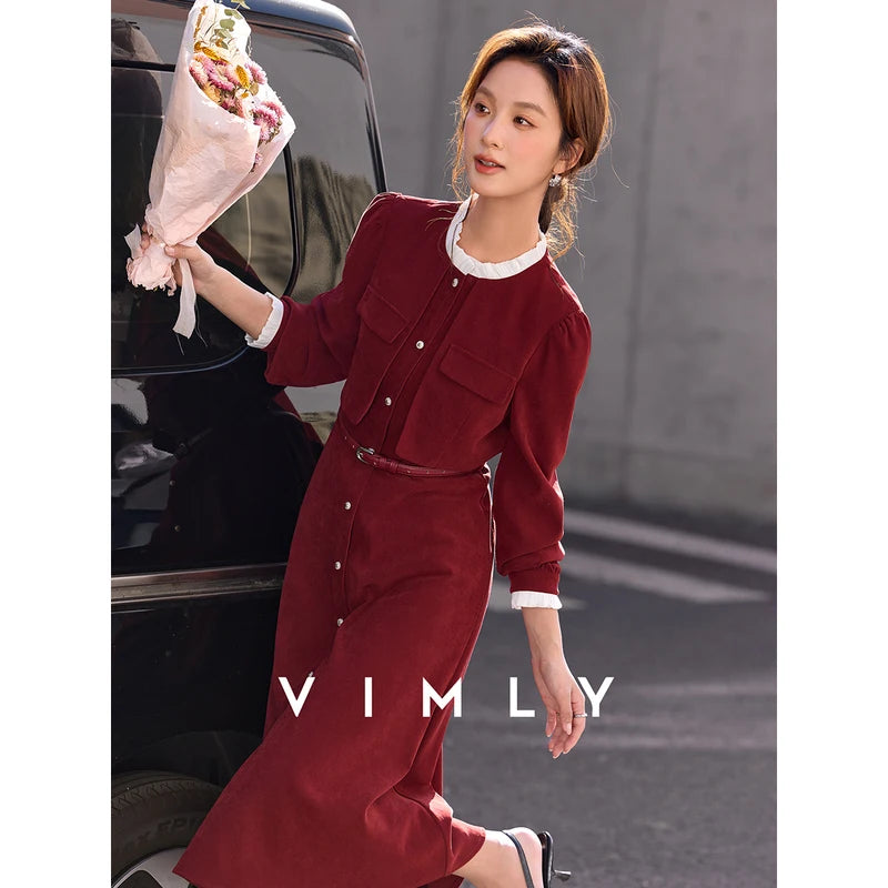 Belted Layered Midi Dress