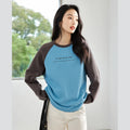Contrast Raglan-Sleeve Sweatshirt