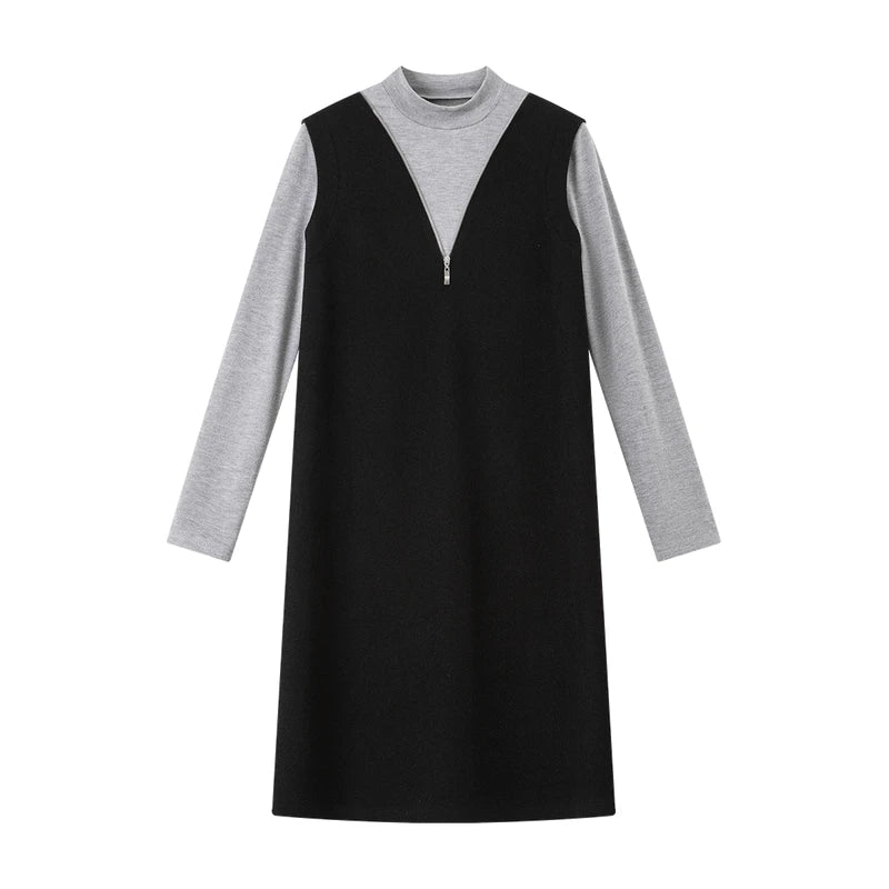 Layered V-Neck Shift Dress